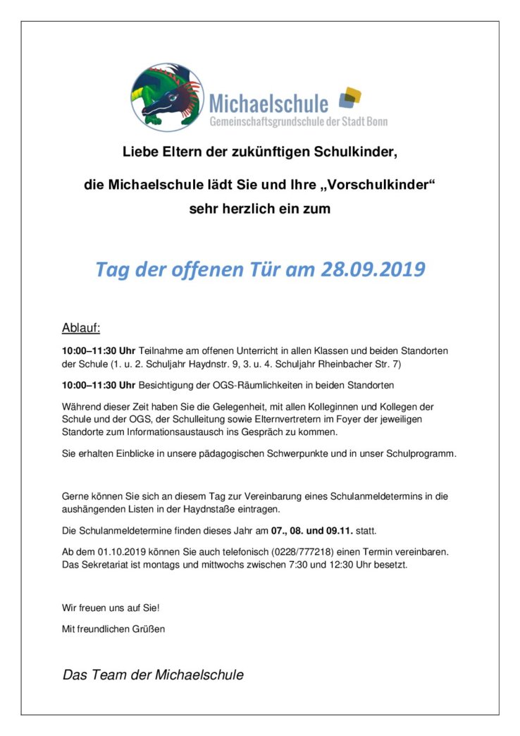 Info-Flyer zum Tag der offenen Tür Info-Flyer zum Tag der offenen Tür